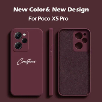 Personalised Customized Name Case Poco X5 X4 X3 M4 Pro PocoX5 Pro F5 Pro Soft Liquid Silicone Cover For Xiaomi Poco X5 F5 Pro 5g