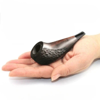 Mini Ebony Resin Wood Pipe Handmade Tobacco Portable Smoking Pipe Vintage Bent Smoke Pipe Accessory