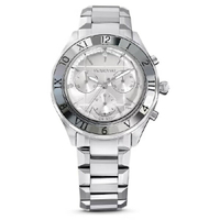 Swarovski 施華洛世奇 不銹鋼拋光多鏈式錶帶時尚腕表 5641297/白款/ 39mm｜樂天全館特惠中★指定刷卡回饋10%