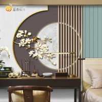 新中式山水畫3d立體墻紙現代藝術墻布客廳電視背景墻茶室民宿壁紙
