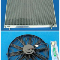 Aluminum Radiator + Fan For MITSUBISHI 2000-2006 PAJERO/MONTERO/SHOGUN III V60,V70 3.2 DID V68W,V78W MT 2001 2002 2003 2004 2005