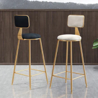 Nordic luxury ins bar chair bar chair modern simple bar chair bar stool back high stool net red bar stool