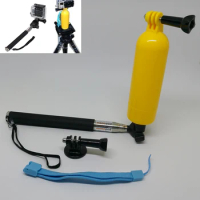 5 in 1 for GoPro Accessories kit Selfi Stick Monopod + Floating Bobber Tripod Mount+ adapter Black for Go pro Hero6 5 4 3 3+ 2 1
