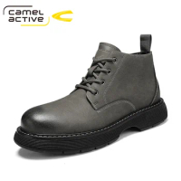 Camel Active Autumn Winter Fashion Ankle Boots Comfortable Work Men PU Leather Shoes Outdoor Motorcycle Boots Size 38-44