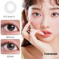 FURAKUMA Softlens Minus 14.00MM Queen Ochre Soflen Minus Graphite Soflen Sepasang 12Bulan-S2-2