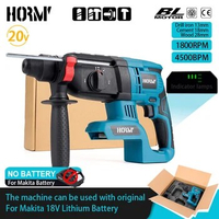 Hormy Brushless Electric Hammer Drill Cordless Multifunctional Rotary Hammer Punching Machine Tools For Makita 18V Battery