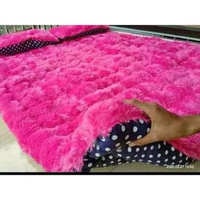 SKY - kasur lantai bulu rasfur gender free 2 bantal dan kasur gender bulu tebal empuk Pink