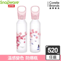【Snapware康寧】耐熱感溫玻璃手提水瓶520ml-兩款任選
