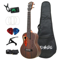 26 Inch Tenor Ukulele Grape Sound Hole Hawaiian Guitar 4 Strings Rosewood Ukelele Set with Bag
