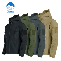 [CAMPOUT]ผู้ชายกันน้ำกลางแจ้งฤดูหนาวเสื้อแจ็คเก็ตยุทธวิธี Soft Shell เสื้อแจ็คเก็ตทหาร