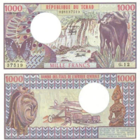 1980 Chad 1000 Franc Original Notes UNC (Fuera De uso Ahora Collectibles)