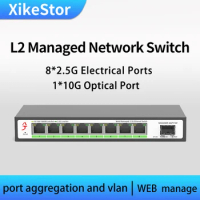 HORACO 8 Port 2.5G Ethernet Switch 2.5GBASE-T Network Switcher 10Gigabit  Uplink