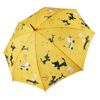 【rainstory】雪靴貓-黃抗UV自動開直骨傘