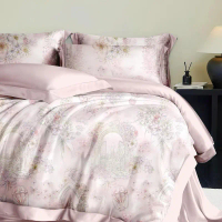 BIOSIBEDDING Sprei Bedcover Katun Jepang Sutra Motif Bunga Floral Pink Muda - Sprei Readystok Sprei 