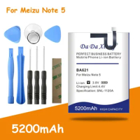 High Quality BA621 5200mAh Battery For Meizu Meilan Note 5 M5 Note5 Replacement Bateria + Tools