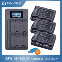 PALO 2280mAh NP-FZ100 NPFZ100 NP FZ100 Battery+LCD Dual USB Charger For Sony NP-FZ100 BC-QZ1 Sony A9 A7R III A6600 A7RM3 ILCE-9