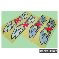 Stiker 4x4 mobil toyota hilux / sticker HILUX 4x4 putih dan silver car
