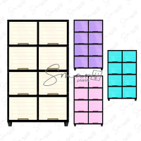 LEMARI PLASTIK 4 SUSUN TINGKAT FLIP MINI KABINET BAJU PAKAIAN EXCEL RAK SEPATU BUKU SERBAGUNA MULTIF