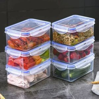 透明塑膠保鮮盒長方形加厚食品保鮮盒大容量雪櫃保鮮盒透明保鮮盒