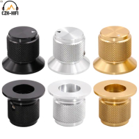 30x25mm CNC Machined Solid Aluminum Potentiometer Knob Button Cap for Audio Amplifier DAC CD Rotary Switch Volume Control 6mm