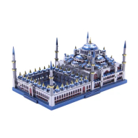 Microworld 3D metal Puzzle Blue mosque Building Model DIY 3D laser cutting Jigsaw puzzle model Nano Puzzle Toys for adult Gift
