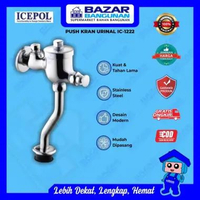 Icepol - Push Pencet Tombol Flush Valve Keran Kran Urinal Urinoir Closet IC 1222 IC1222 Chrome