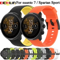 BEHUA Bracelet For Suunto 7/9 Spartan Sport Wrist HR Baro D5 Replacement Wristband Fossil Q Men's Soft Silicone Watch Strap Band
