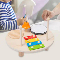 Kids Drum Set for Baby Montessori Musical Instruments Set Wooden Music Percussion Toy Preschool Musical Toys Birthday Gift