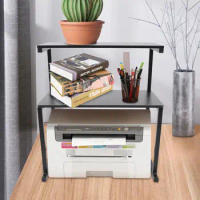 3-Tier Printer Stand Rectangular Desktop Storage Rack for Holding Printer File Book Load 22lbs Tabletop Shelf for Home Office