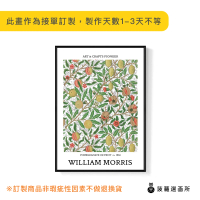 【菠蘿選畫所】William Morris 石榴與水果-50x70cm(復古果物掛畫/裝飾畫/開店送禮)