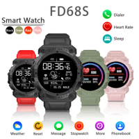 Newest Bluetooth Fitness Tracker Sports Smart Watch Reminder Color Screen FD68S Health Monitoring Wear Watch Black