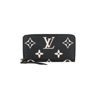 【Louis Vuitton 路易威登】Monogram Empreinte牛皮雙色壓花拉鍊長夾(黑x米)