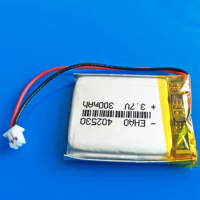 3.7V 300mAh Lithium Polymer Lipo Rechargeable Battery 402530 JST 1.25mm 2Pin Plug For MP3 GPS Bluetooth Headset Smart watch