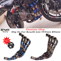 Slip On For Benelli 600 TNT600 BN600 Motorcycle Full Escape Exhaust System Modified Titanium Alloy Front Link Pipe
