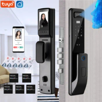 Face Recognition Door Lock Wifi Tuya APP Remote Control Voice Intercom Digital Electronic Smart Door Lock With Camera