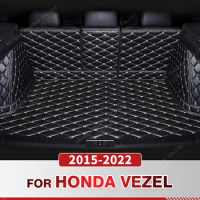 Auto Full Coverage Trunk Mat For HONDA Vezel 2015-2022 21 20 19 18 17 16 Car Boot Cover Pad Cargo Interior Protector Accessories
