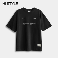 【promotion30%】 HI STYLE Men Oversized Fashion Short Sleeve T-Shirt - Black - HSB610086 (Loose Fit) /