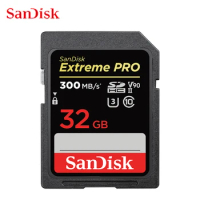 SanDisk Extreme PRO SD Card 32GB 64GB 128GB U3 V90 Flash Memory Card 128GB 300M 4K SDH SDXC UHS-II 8K Full HD Video