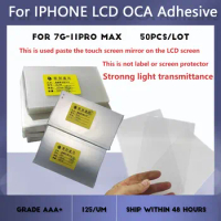 50pcs OCA Optical Clear Adhesive For Apple iphone 7G 8G 7 8 Plus X XR XS MAX 11 11Pro MAX OCA Series glue touch screen glass