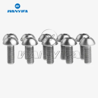 Wanyifa 10pcs/lot M5x12 Titanium Ti Button Big Head Bolt Screw M5 12mm for Bicycle Water Bottle Cages