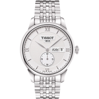 TISSOT 天梭 官方授權 Le Locle Gent 力洛克小秒針機械腕錶 送禮推薦-銀/39mm T0064281103801