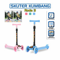 [COD] GD M95 Mainan Skuter Anak Lipat Roda 3 Polos dengan Lampu Led