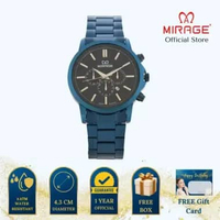 Mirage Jam Tangan Pria Analog 8789 M Navy Original Stainless Plat Biru