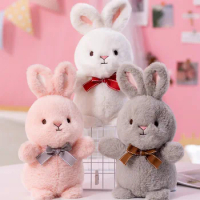 23CM Lovely Animals Bunny Stuffed Toy Cute Pink Rabbit Plush Doll Angel Rabbit Plush Toys For Children Baby Girls Birthday Gifts