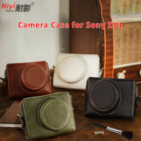 Camera Case for Sony ZV1 High Quality Leather Protector Body Bag with Shoulder Strap Camera Accessories for Sony ZV-1
