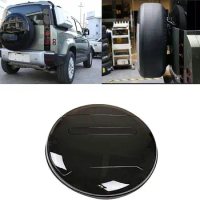 Black Spare Tyre Tire Wheel Cover for LR Defender 90 110 130 2020-2023 2024