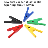 1/5Pcs 50A Alligator Crocodile Clip Test lead Probes Battery Adapter Multimeter Pen Female Probe for 4mm Banana plug Cable Clip