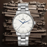 RADO 雷達表 官方授權R01 晶璨系列機械腕錶 白色巴黎釘紋藍鋼指針男款41㎜ (R22876013)
