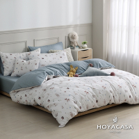 HOYACASA 100%精梳棉單人兩用被三件式床包組-森遊之旅(天絲入棉30%)