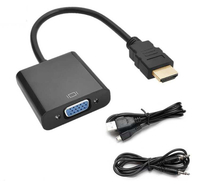 【艾思黛拉 A0803】現貨 HDMI to VGA 公對母 HDMI轉VGA 轉接線 轉換器 轉接頭 帶電源